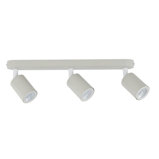 Plafoniera beige con 3 faretti cilindri orientabili cucina moderna