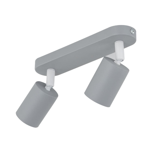 Plafoniera da cucina grigio con 2 faretti orientabili moderna
