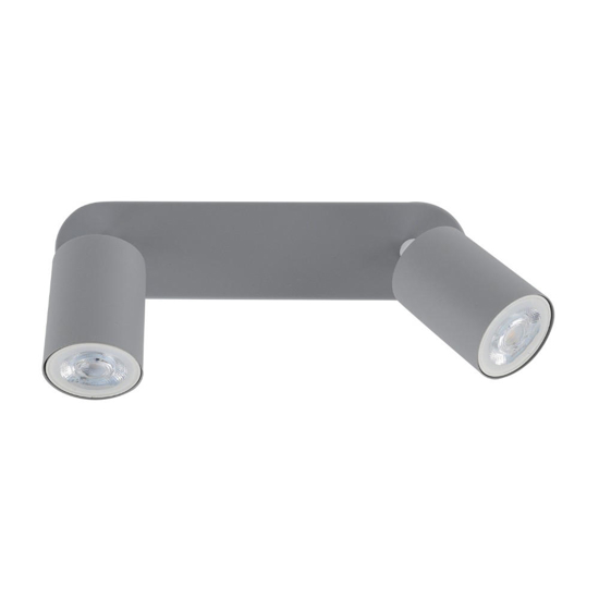 Plafoniera da cucina grigio con 2 faretti orientabili moderna
