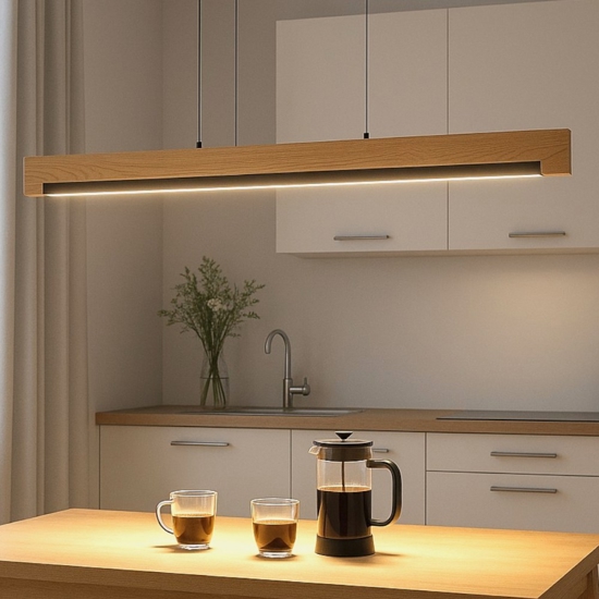 Camacho eglo lampadario in legno per cucina nero led 25w 3000k dimmerabile