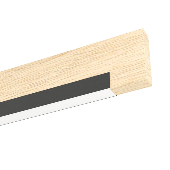 Camacho eglo lampadario in legno per cucina nero led 25w 3000k dimmerabile