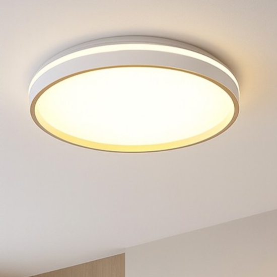 Plafoniera moderna bianco oro led 55w cct con telecomando