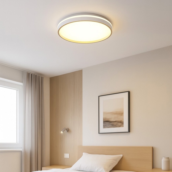 Plafoniera moderna bianco oro led 55w cct con telecomando
