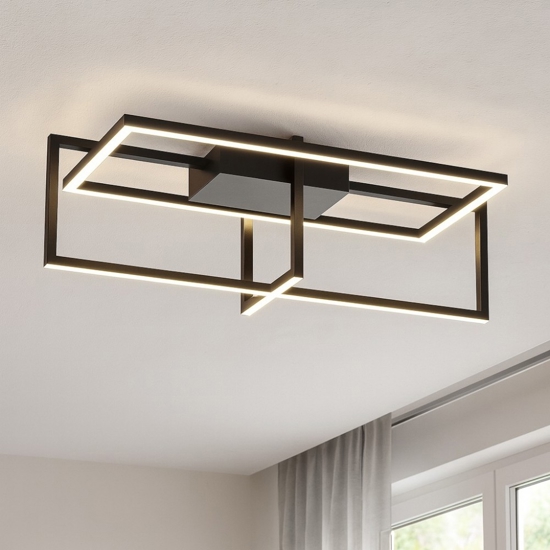 Plafoniera led design moderna per camera da letto nera