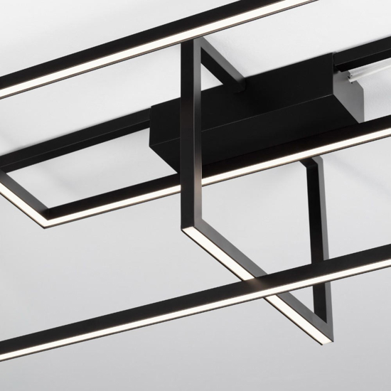 Plafoniera led design moderna per camera da letto nera