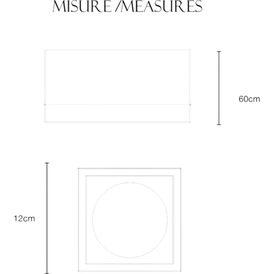 Plafoniera quadrata per cucina in gesso ceramico