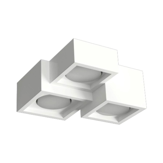 Plafoniera da soffitto per cucina con quadrati in gesso bianco