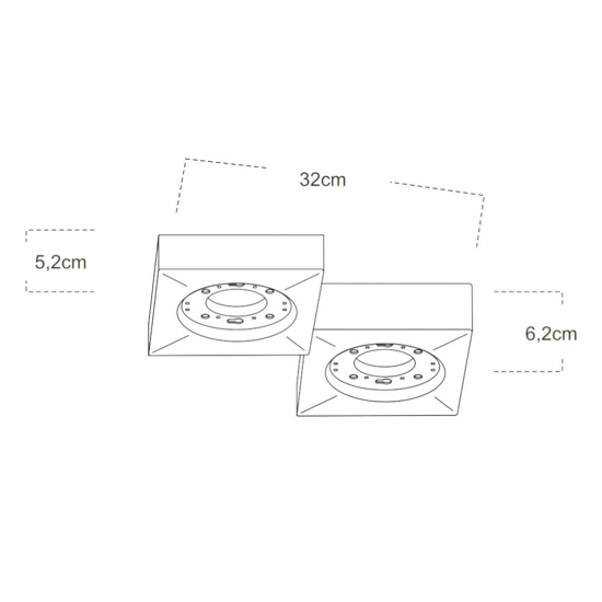 Plafoniera da soffitto per cucina bianca 2 luci