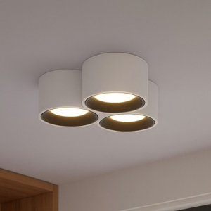 Sforzin plafoniera di gesso bianco 3 luci nasso nera