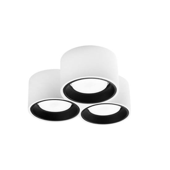 Sforzin plafoniera di gesso bianco 3 luci nasso nera