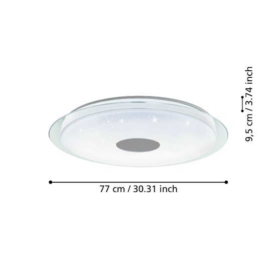 Lanciano z eglo plafoniera tonda moderna 77cm led da 2700k a 6500k