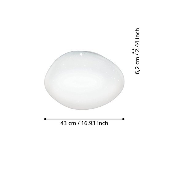 Sileras z eglo plafoniera moderna effetto cristallo led rgb 2700k a 6500k