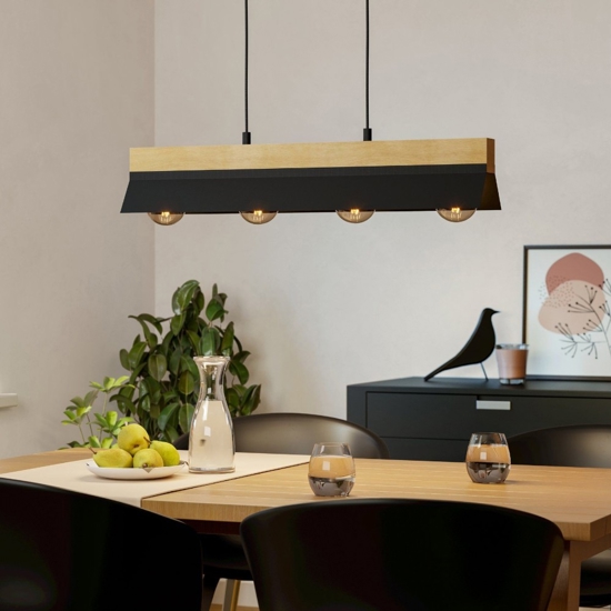 Tarrafo eglo lampadario cucina moderna con dettagli in legno