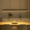 Boyal eglo lampadario in legno da cucina moderno led 40,5w 3000k dimmerabile