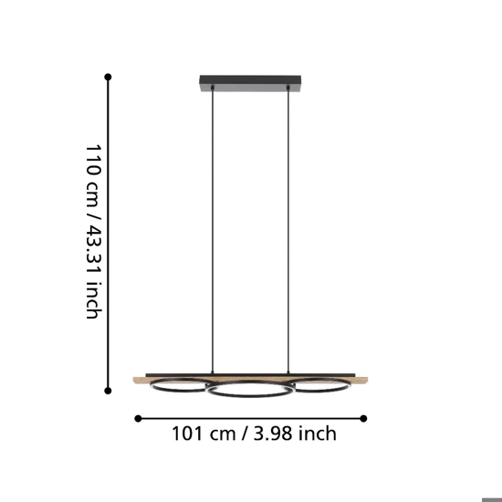 Boyal eglo lampadario da cucina moderno led 3000k dimmerabile