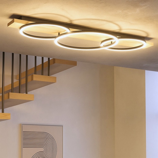 Boyal eglo plafoniera design moderno 3 luci led 3000k