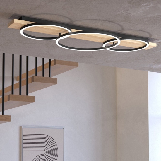 Boyal eglo plafoniera design moderno 3 luci led 3000k