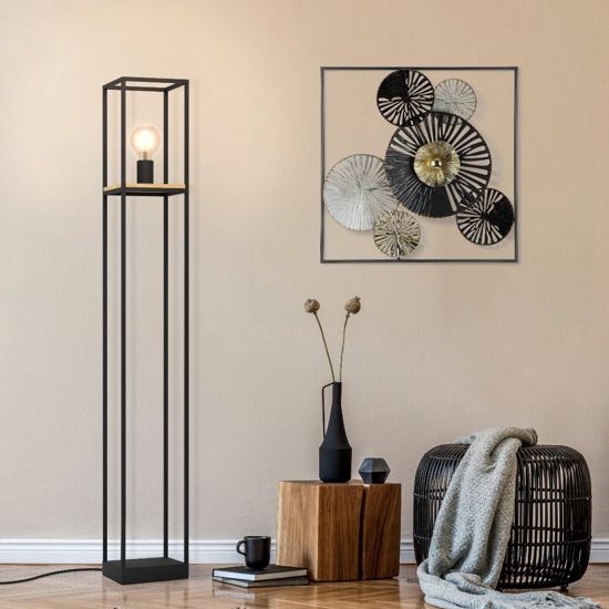 Libertad eglo lampada da terra moderna rettangolare nera