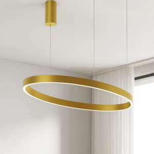 Lampadario moderno ovale led 60w 3000k gea luce criseideo oro