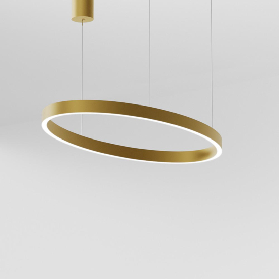 Lampadario moderno ovale led 60w 3000k gea luce criseideo oro