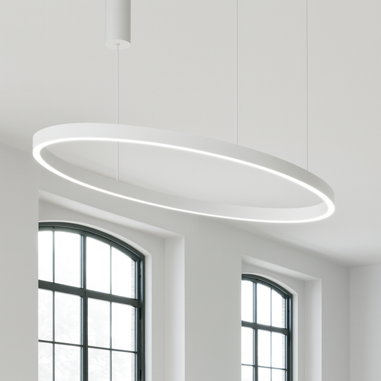Criseidei gea luce lampadario moderno ovale bianco 100w