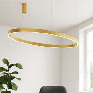 Lampadario moderno led 100w 3000k oro biemissione gea luce criseide