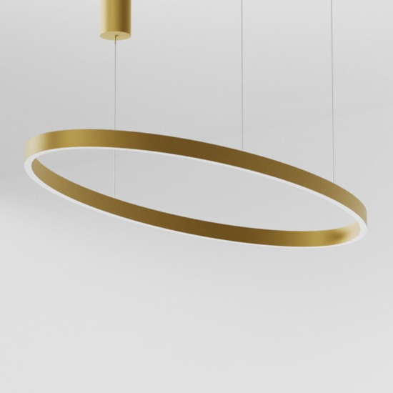 Lampadario moderno led 100w 3000k oro biemissione gea luce criseide