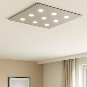 Plafoniera grigio per soggiorno moderno design quadrata top light