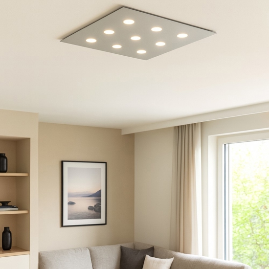 Plafoniera grigio per soggiorno moderno design quadrata top light