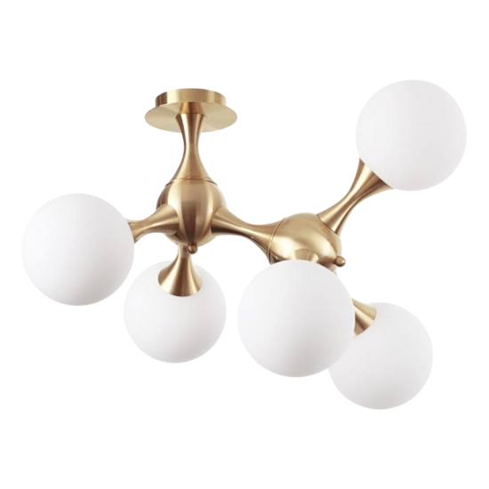 Nodi pl5 ideal lux plafoniera moderna nodi ottone 5 sfere bianche
