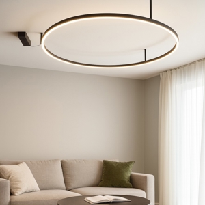 Oracle slim pl d090 round ideal lux plafoniera a led moderna 90cm nera anello cerchio 55w 3000k