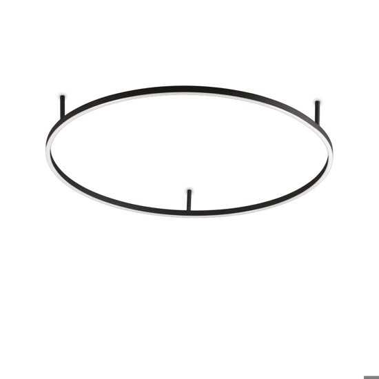Oracle slim pl d090 round ideal lux plafoniera a led moderna 90cm nera anello cerchio 55w 3000k