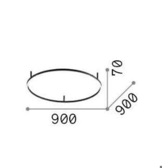 Oracle slim pl d090 round ideal lux plafoniera a led moderna 90cm nera anello cerchio 55w 3000k