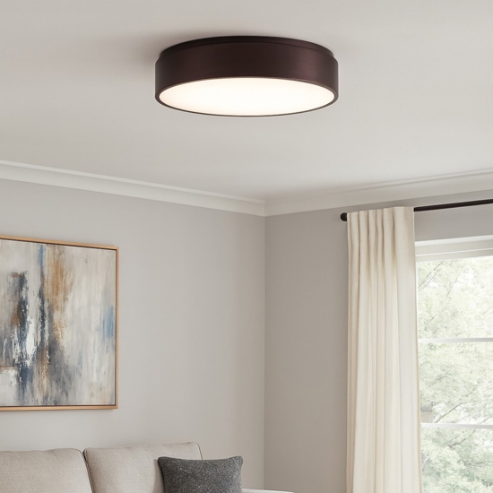 Plafoniera led 42w 3000k moderna 60cm cerchio marrone