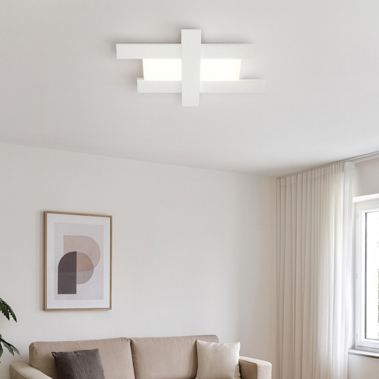 Doha gea luce plafoniera led 40w 3000k bianca moderna