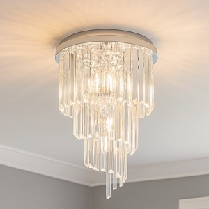 Ideal lux carlton pl12 plafoniera cristalli cromo