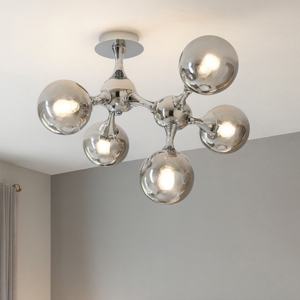 Nodi pl5 ideal lux plafoniera moderna 5 sfere cromo per salotto