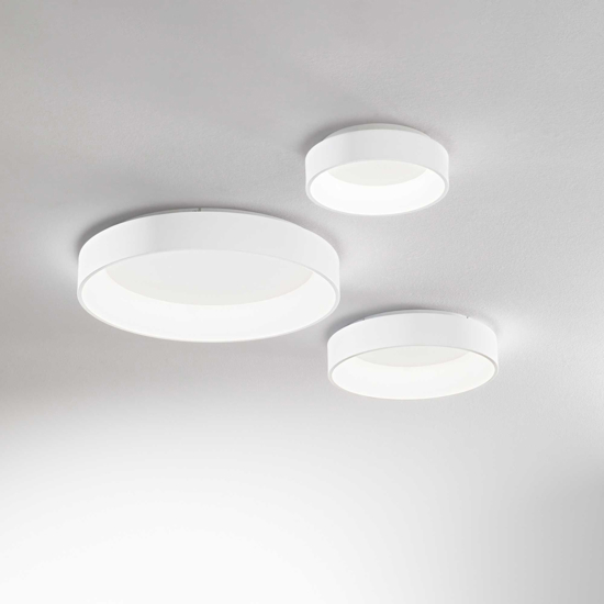 Ziggy pl d060 plafoniera per cucina tonda bianco 60cm 3000k ideal lux