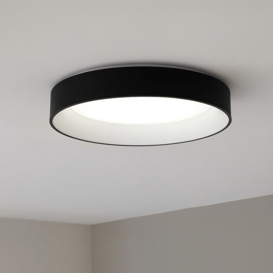 Ziggy pl d060 ideal lux plafoniera cucina led 3000k rotonda nera