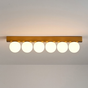 Plafoniera led 18w 3000k ping pong pl6 ottone sfere bianche ideal lux
