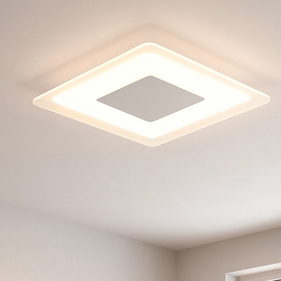 Linea light aruba s plafoniera led 19w 3000k quadrata cromo