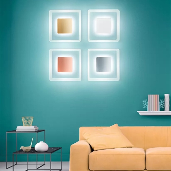 Linea light aruba s plafoniera led 19w 3000k quadrata cromo