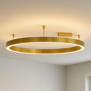 Plafoniera cerchio oro 100cm led 60w 3000k dimmerabile