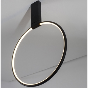 Plafoniera led 3000k dimmerabile cerchio nero orientabile moderna