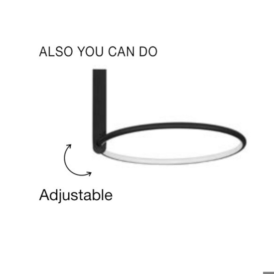 Plafoniera led 3000k dimmerabile cerchio nero orientabile moderna