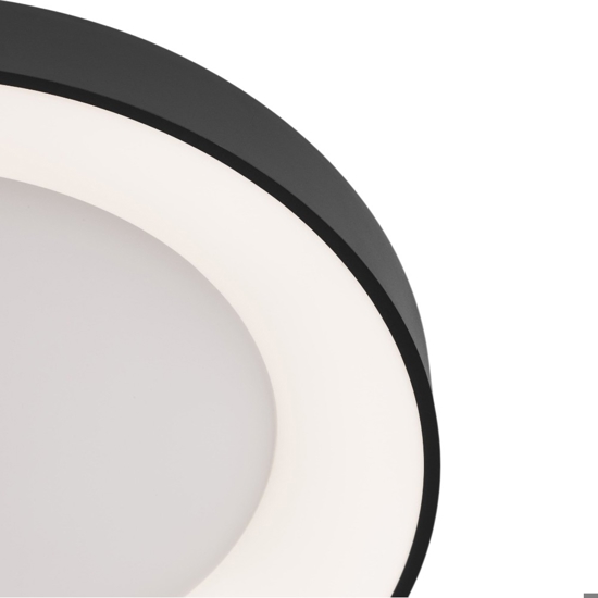 Plafoniera per cucina cerchio 60cm nera 50w 3000k dimmerabile
