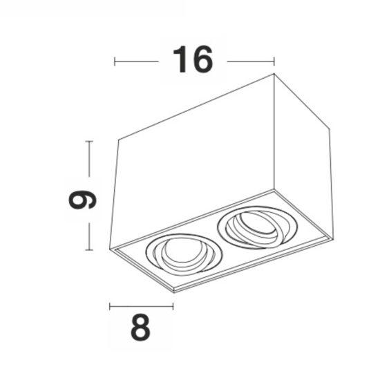 Plafoniera da cucina con 2 faretti led orientabili colore bianco