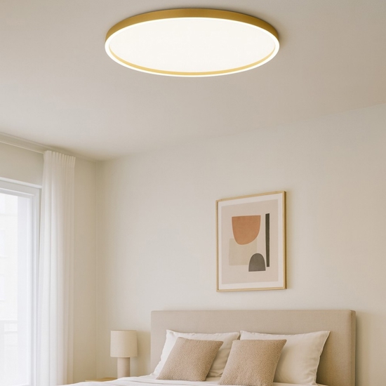 Plafoniera aela oro gea luce led 72w 3000k 4000k rotonda