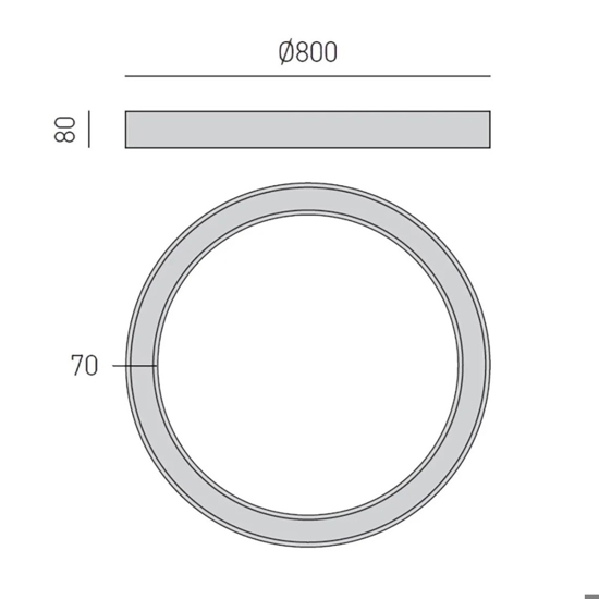 Plafoniera led rotonda oro 80cm 60w 3000k gea luce