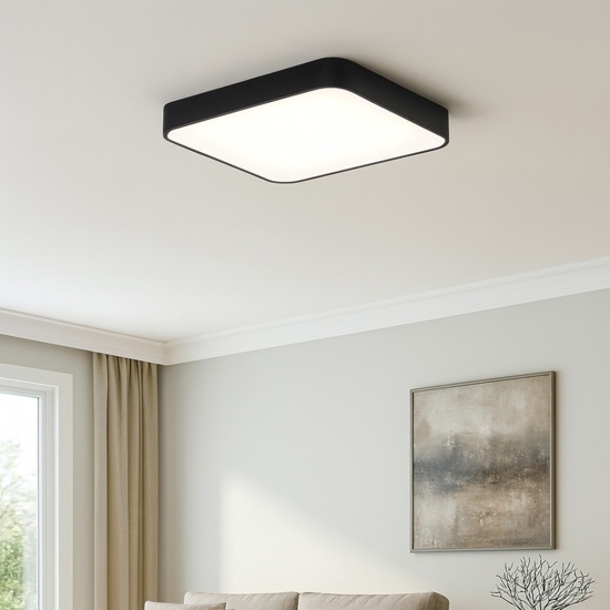 Inner-s plafoniera 60 nera quadrata 50w 3000k 4000k dimmerabile vivida